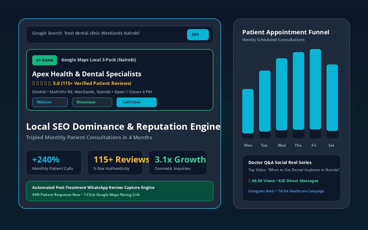 Dominating Local Search and Tripling Patient Bookings for Apex Dental Clinic — SamTech Marketing Case Study